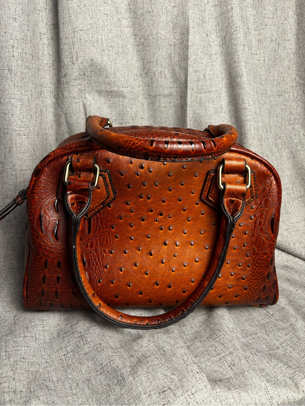 Classic Women's Satchel Handbag in Cognac Brown